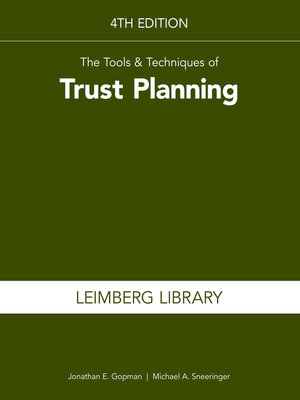 cover image of The Tools & Techniques of Trust Planning